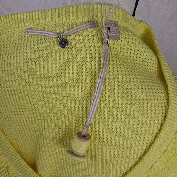 Anthropologie Knitted & Knotted Size Small Yellow Button Front Peplum Top NWOT - Picture 11 of 16